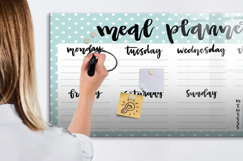 Tableau magnétique effaçable pour planning de repas