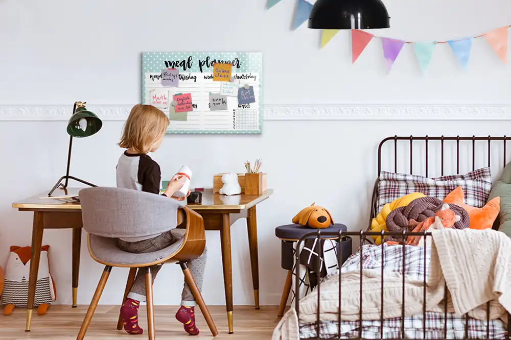 Tableau magnétique effaçable pour planning de repas