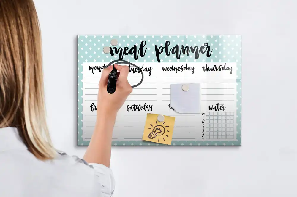 Tableau magnétique effaçable pour planning de repas