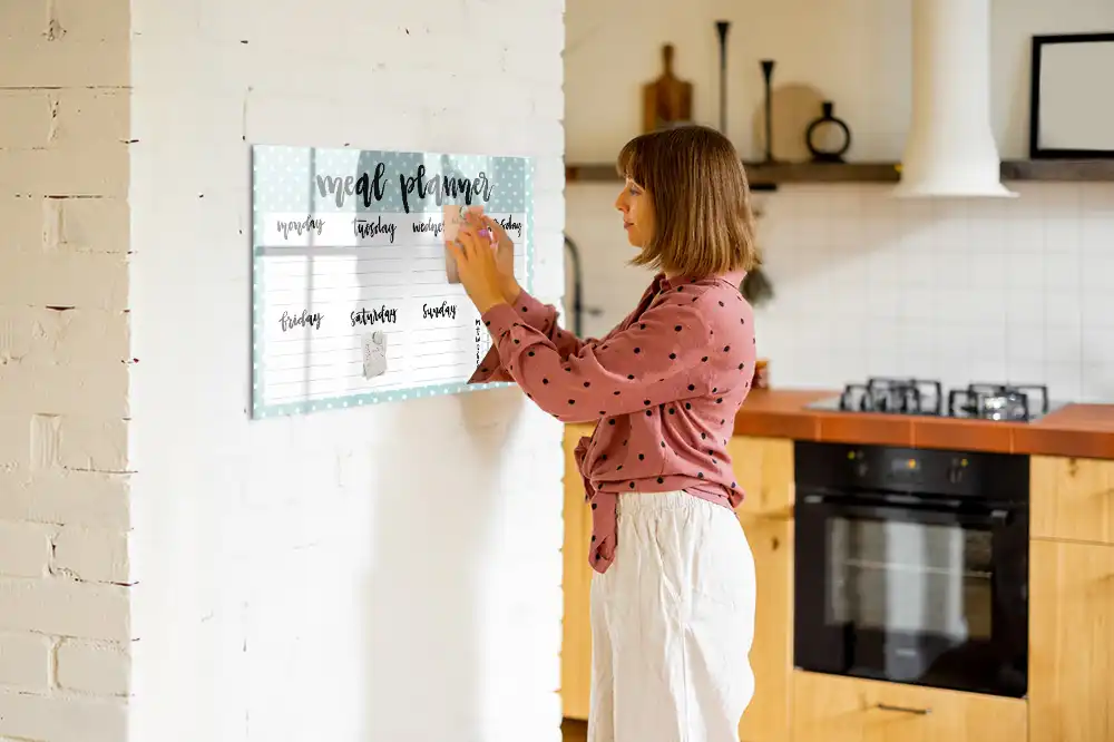 Tableau magnétique effaçable pour planning de repas