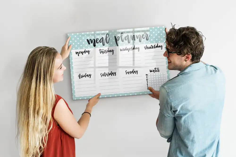 Tableau magnétique effaçable pour planning de repas