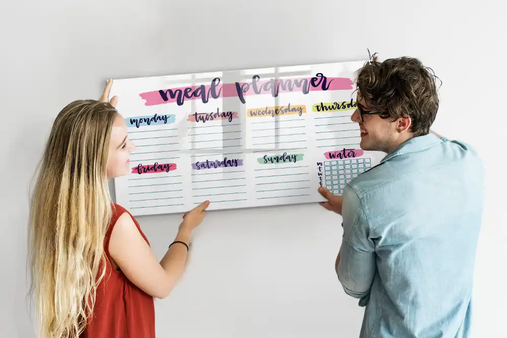 Tableau magnétique hebdomadaire pour menu de cuisine