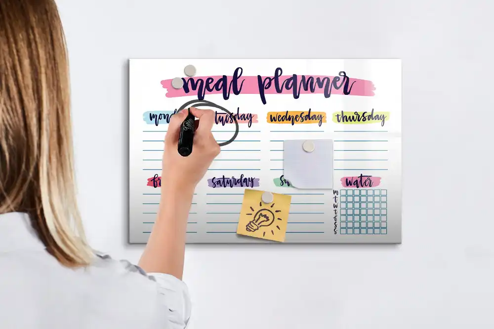 Tableau magnétique hebdomadaire pour menu de cuisine