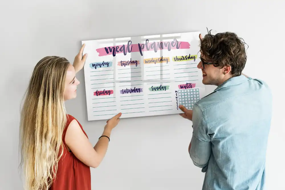 Tableau magnétique hebdomadaire pour menu de cuisine