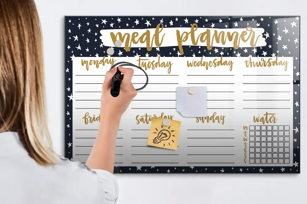Tableau magnétique pour menu avec motif étoiles