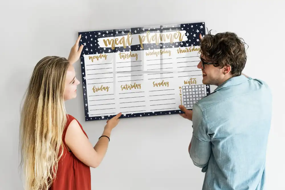 Tableau magnétique pour menu avec motif étoiles
