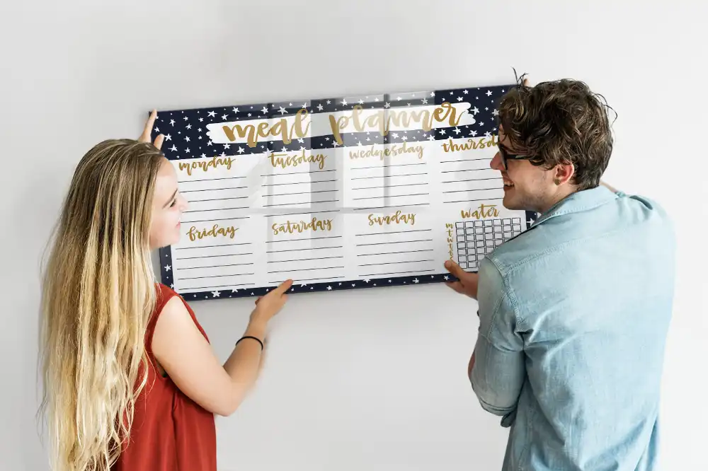 Tableau magnétique pour menu avec motif étoiles