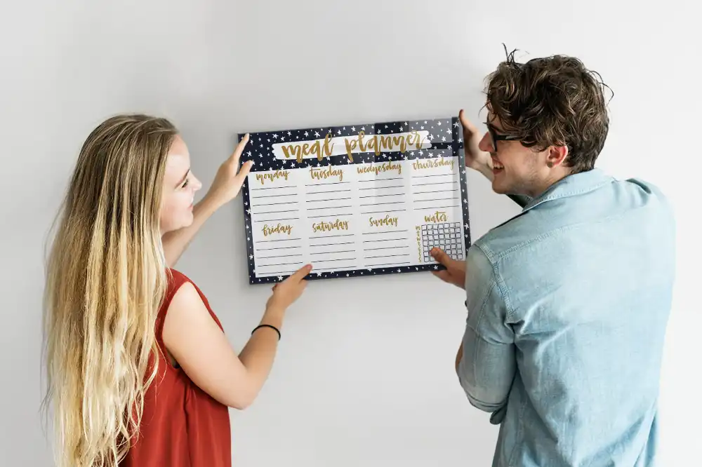Tableau magnétique pour menu avec motif étoiles