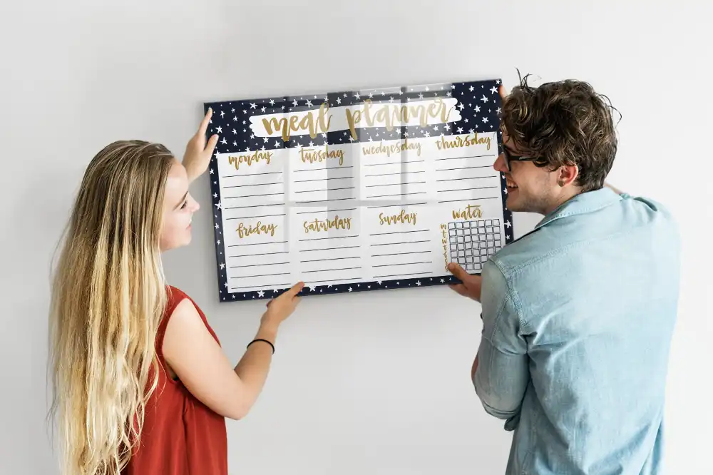 Tableau magnétique pour menu avec motif étoiles
