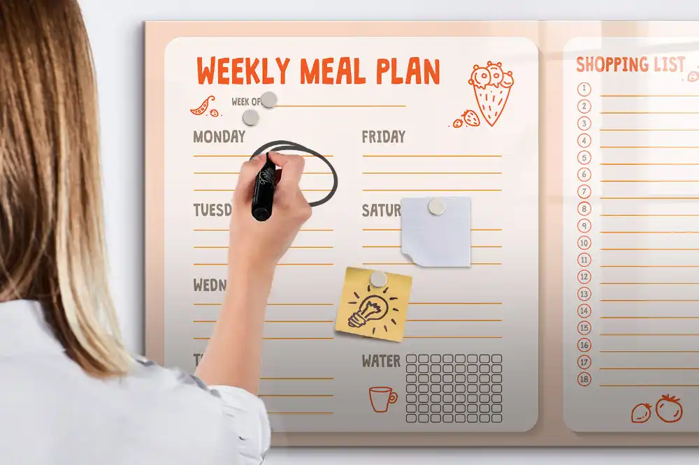 Tableau magnétique rétro pour menu hebdomadaire