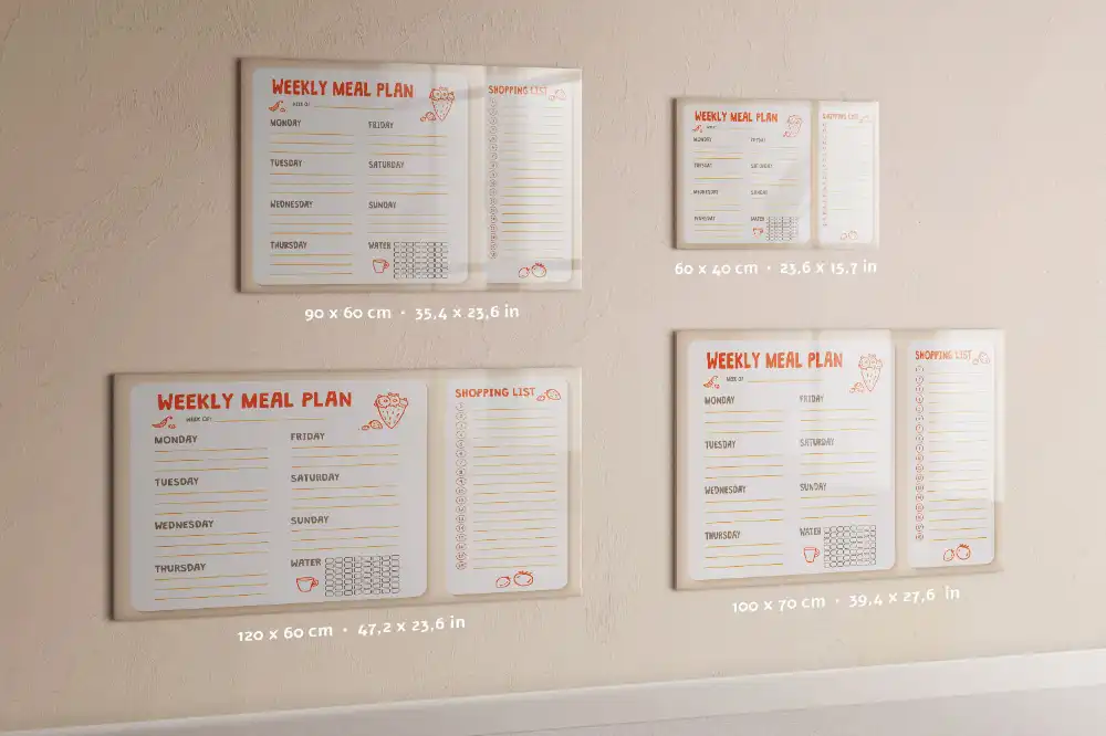 Tableau magnétique rétro pour menu hebdomadaire