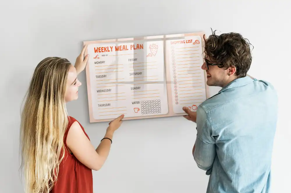 Tableau magnétique rétro pour menu hebdomadaire