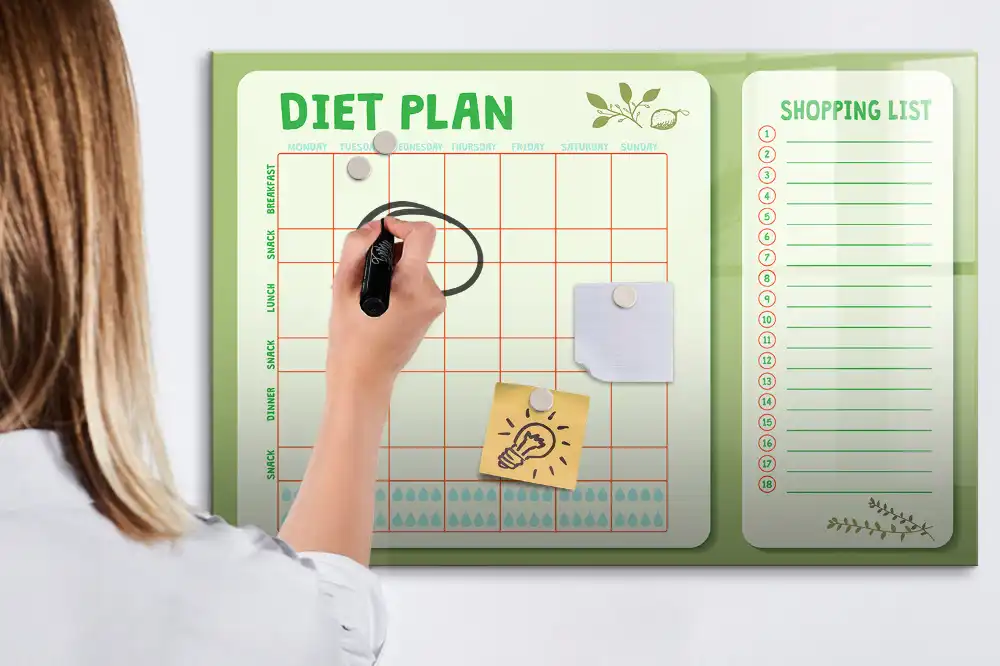 Tableau magnétique pour le programme des repas de la semaine