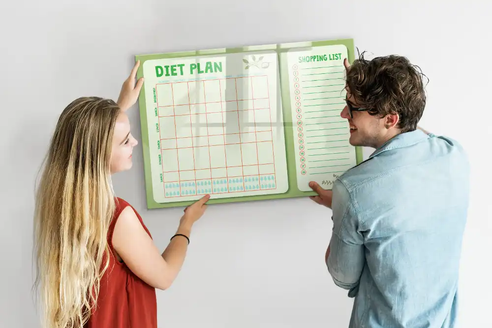Tableau magnétique pour le programme des repas de la semaine