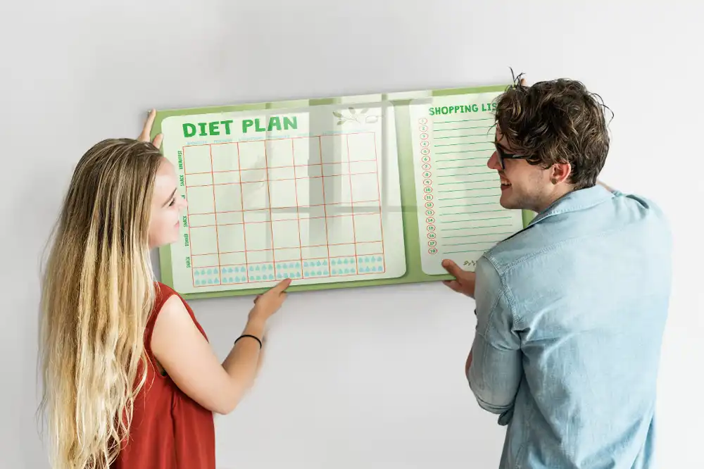 Tableau magnétique pour le programme des repas de la semaine
