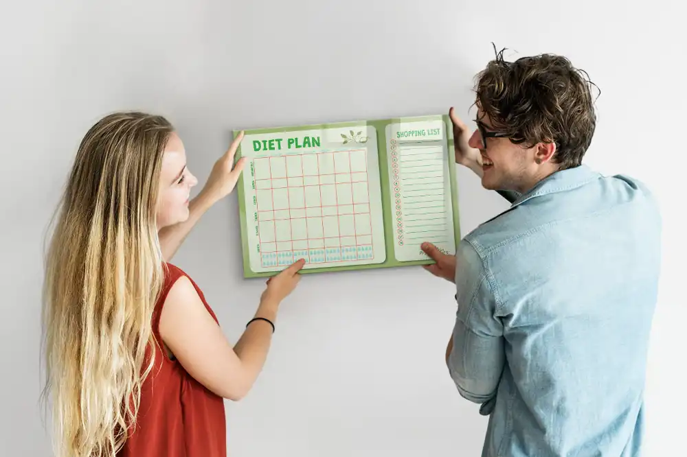 Tableau magnétique pour le programme des repas de la semaine