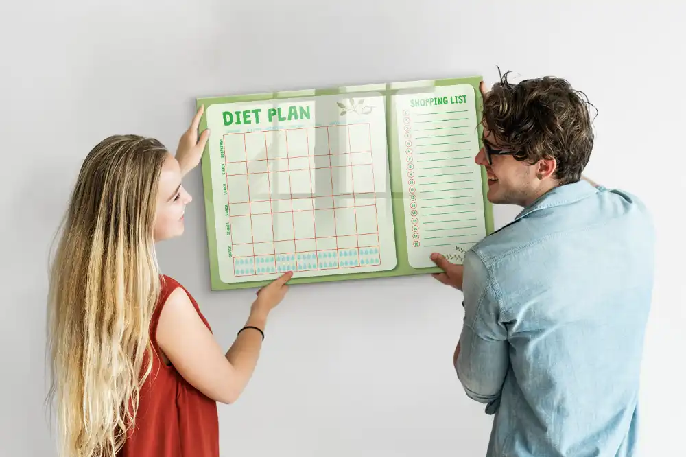 Tableau magnétique pour le programme des repas de la semaine