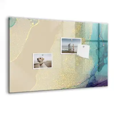 Tableau blanc magnétique effaçable à sec à motif marbre multicolore