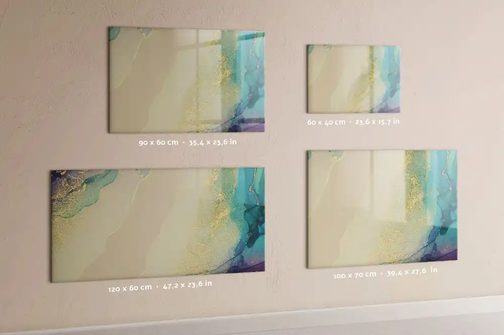 Tableau blanc magnétique effaçable à sec à motif marbre multicolore