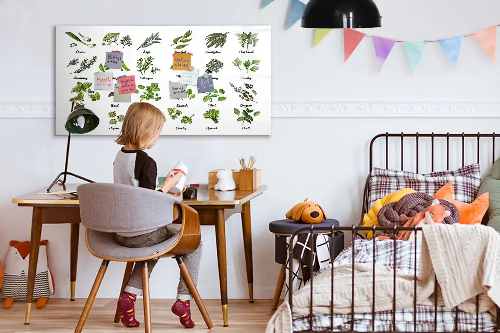 Tableau magnétique éducatif illustré sur les arbres