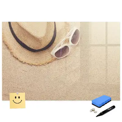 Tableau magnétique pour écriture avec accessoires thème plage d'été
