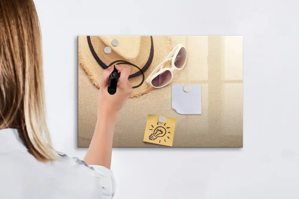 Tableau magnétique pour écriture avec accessoires thème plage d'été