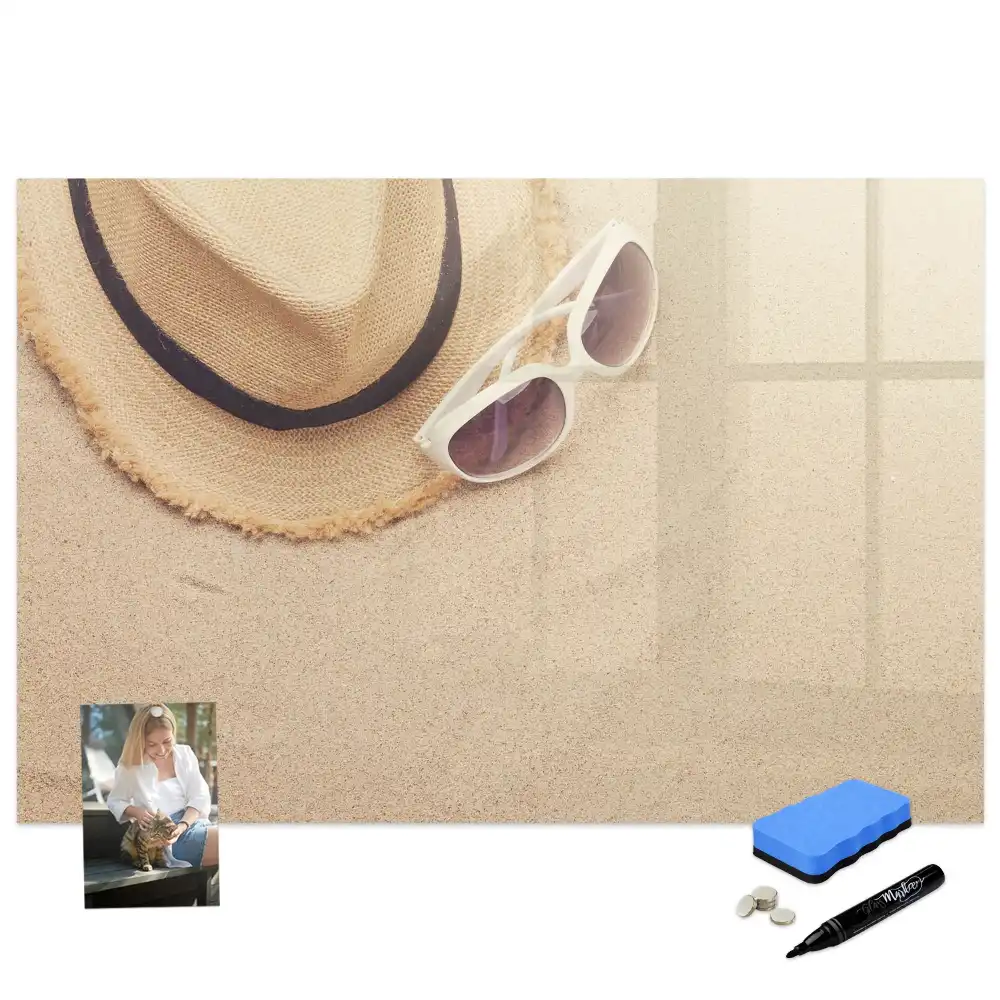 Tableau magnétique pour écriture avec accessoires thème plage d'été