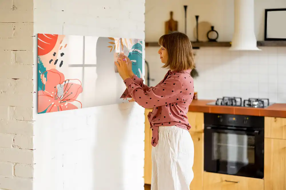Tableau magnétique pour écriture motif plantes exotiques hawaïennes