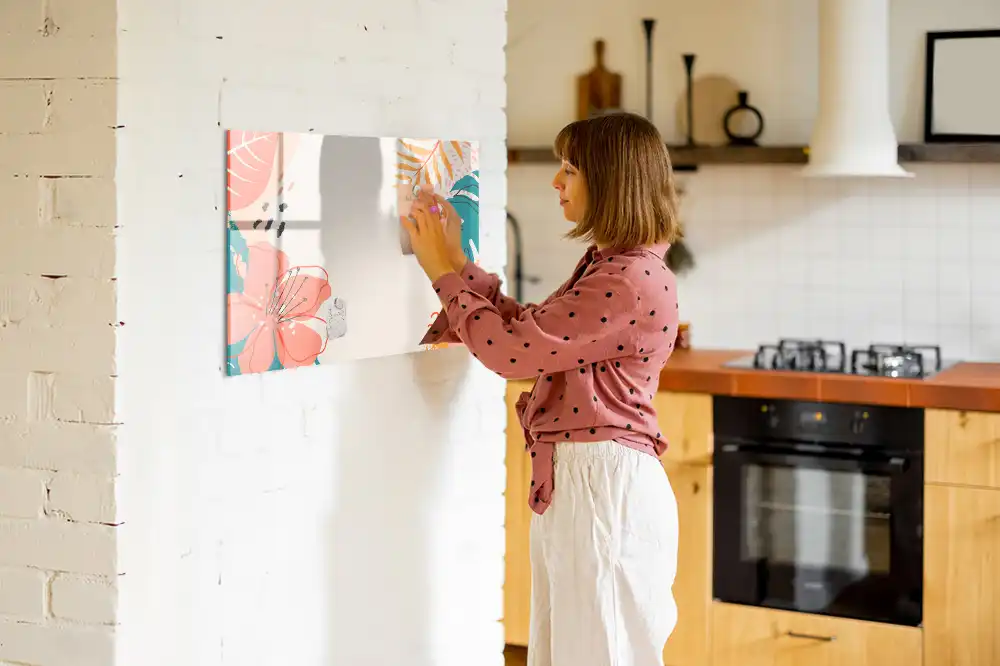 Tableau magnétique pour écriture motif plantes exotiques hawaïennes
