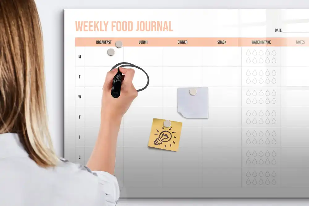 Tableau magnétique hebdomadaire pour menu