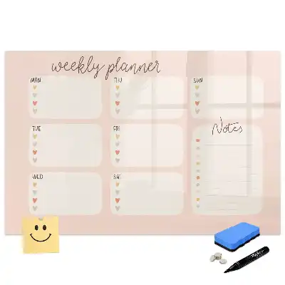 Tableau magnétique hebdomadaire effaçable pour planning de 7 jours