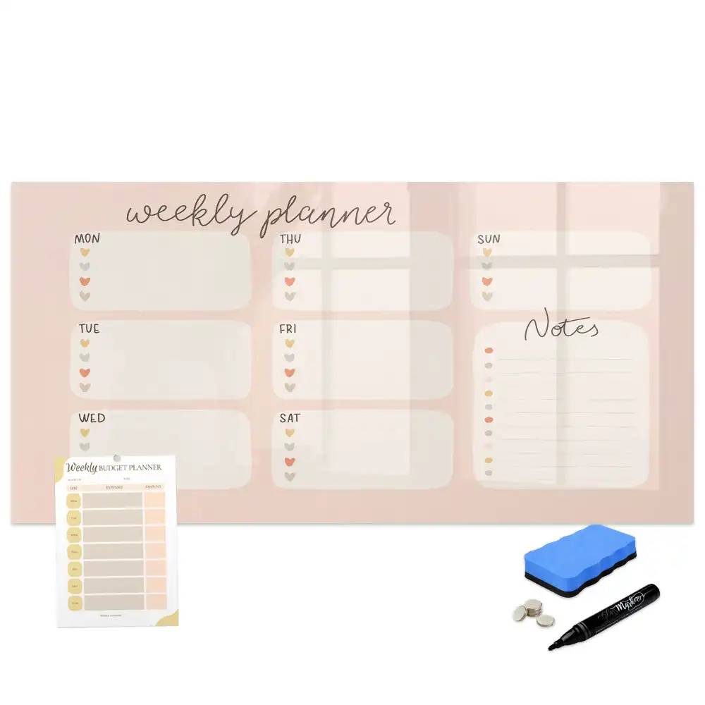 Tableau magnétique hebdomadaire effaçable pour planning de 7 jours