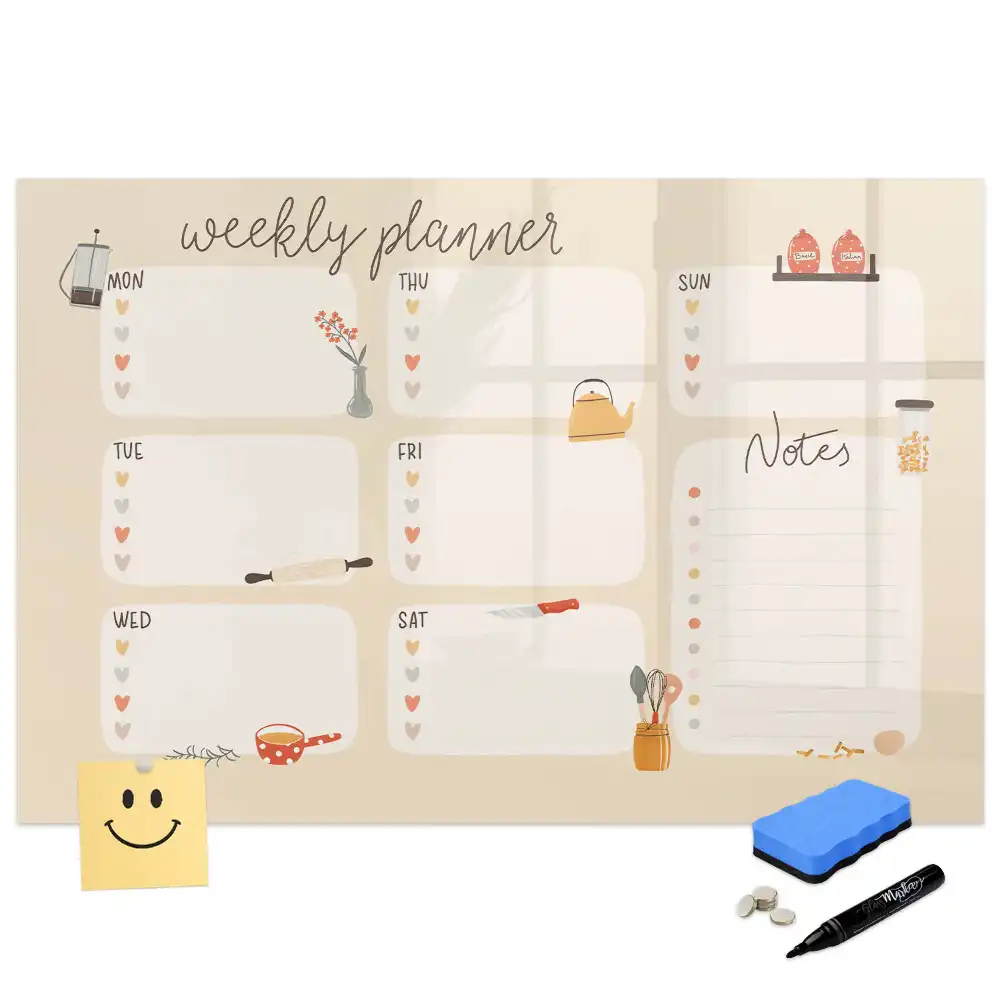 Tableau magnétique hebdomadaire pour organisation et dessin