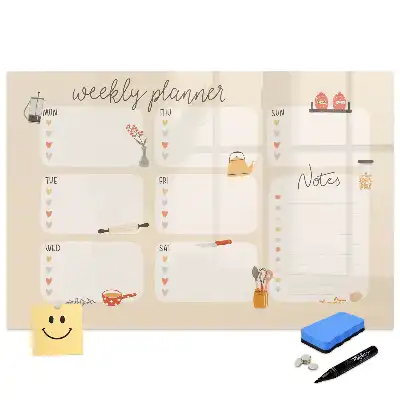 Tableau magnétique hebdomadaire pour organisation et dessin