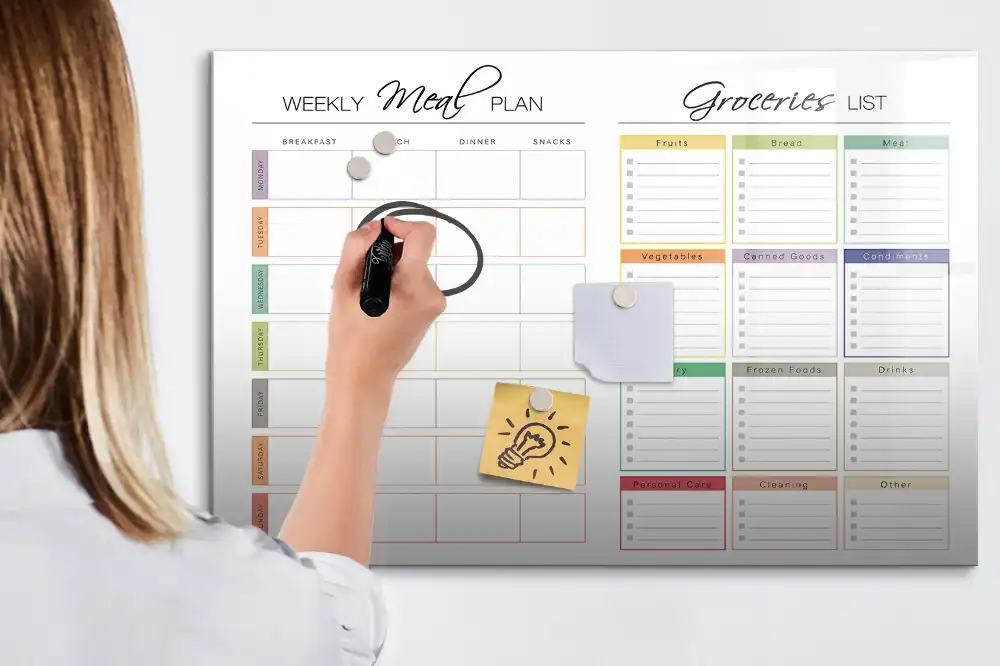 Tableau magnétique pour menu hebdomadaire