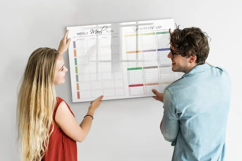 Tableau magnétique pour menu hebdomadaire