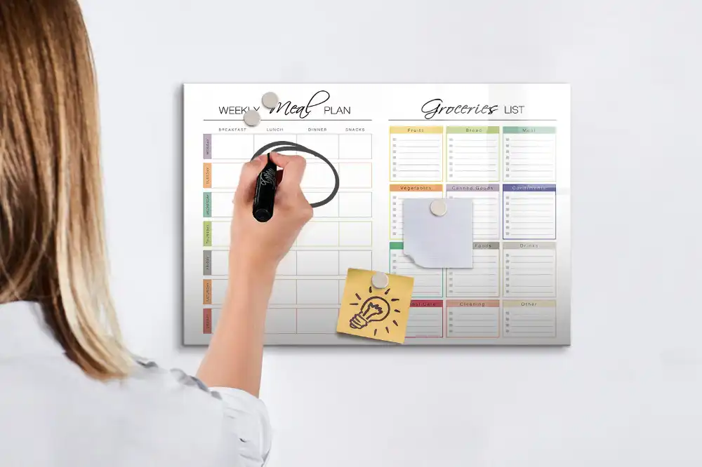 Tableau magnétique pour menu hebdomadaire