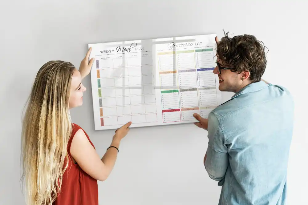 Tableau magnétique pour menu hebdomadaire