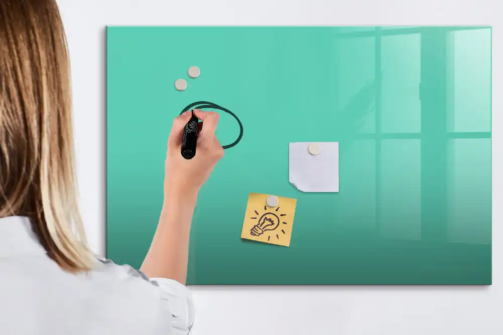 Tableau magnétique turquoise pour écriture