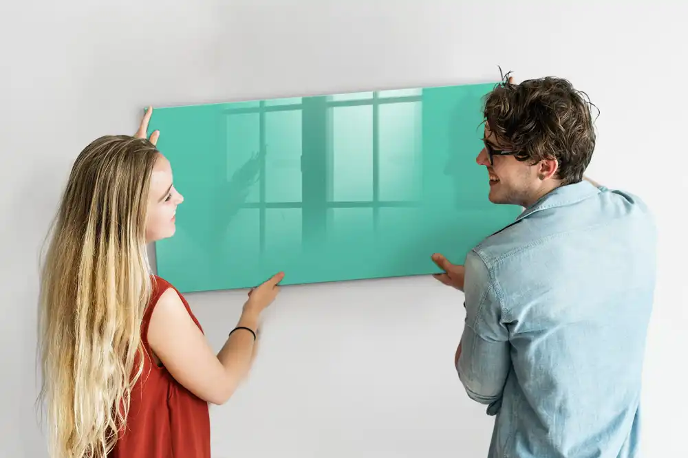 Tableau magnétique turquoise pour écriture