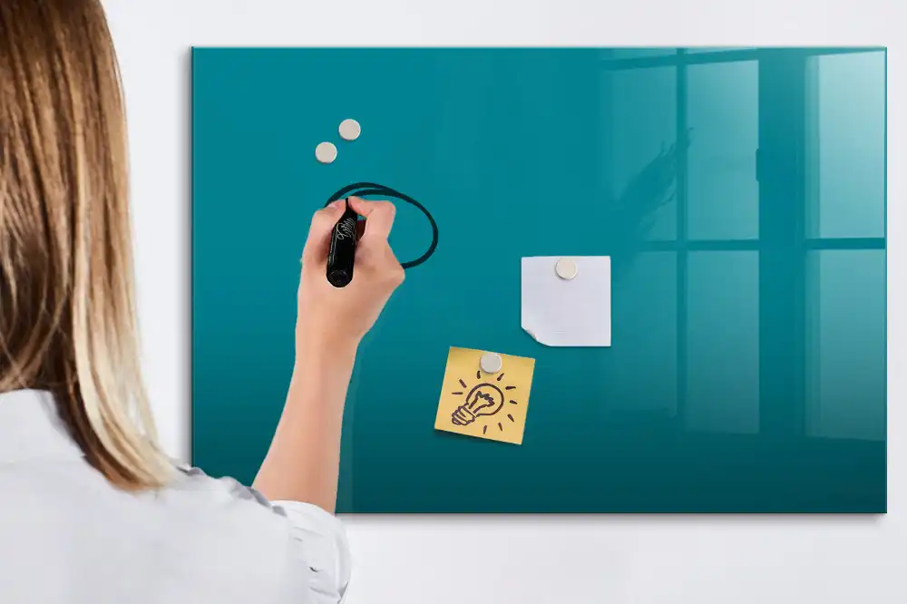 Tableau blanc magnétique effaçable à sec couleur mer