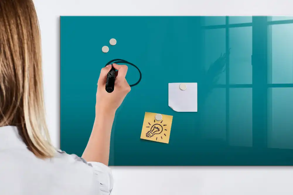 Tableau blanc magnétique effaçable à sec couleur mer