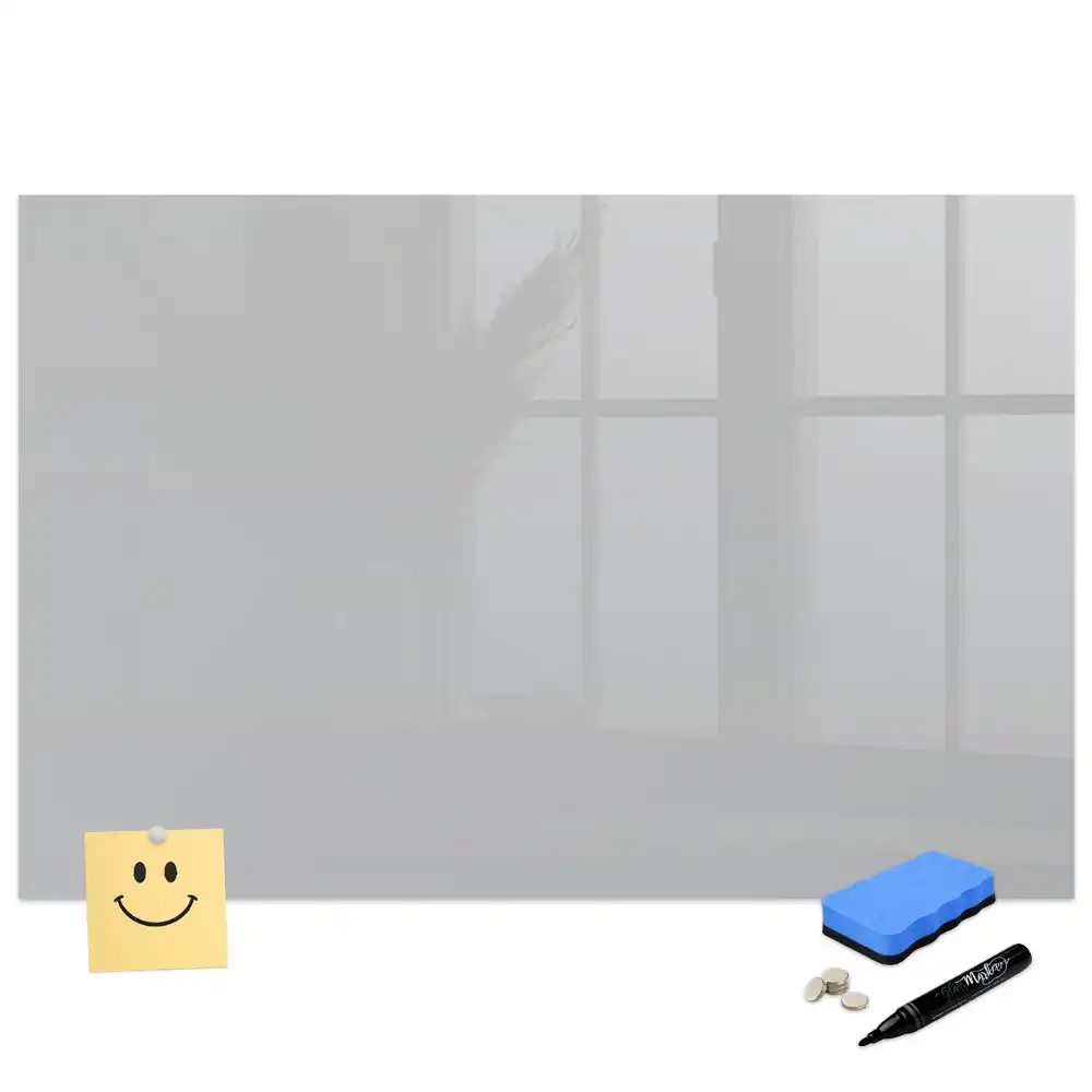 Tableau blanc magnétique effaçable à sec gris clair