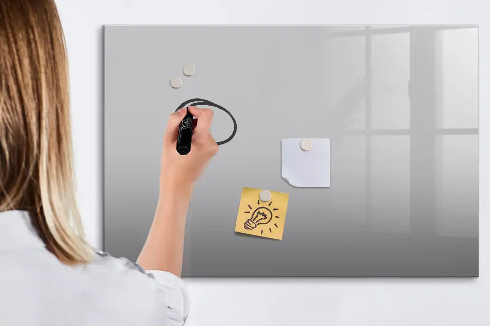 Tableau blanc magnétique effaçable à sec gris clair