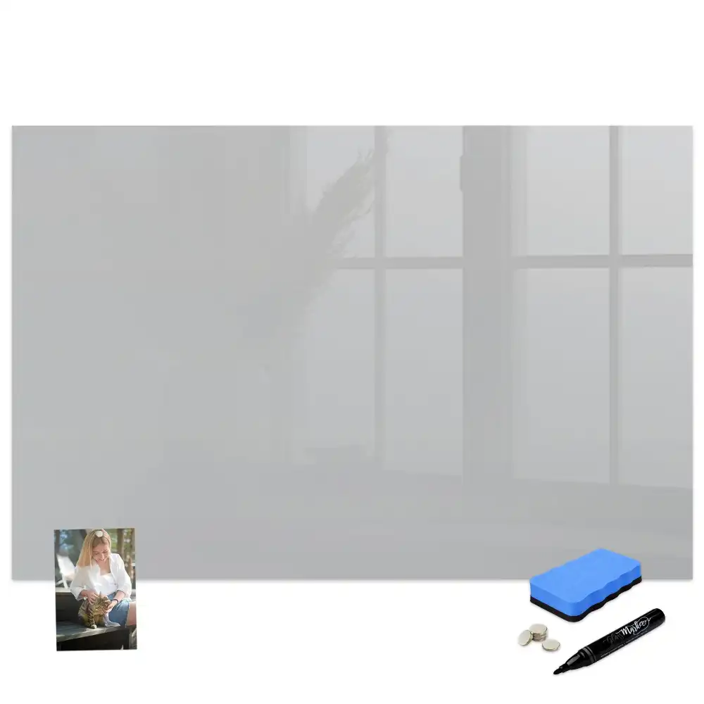 Tableau blanc magnétique effaçable à sec gris clair