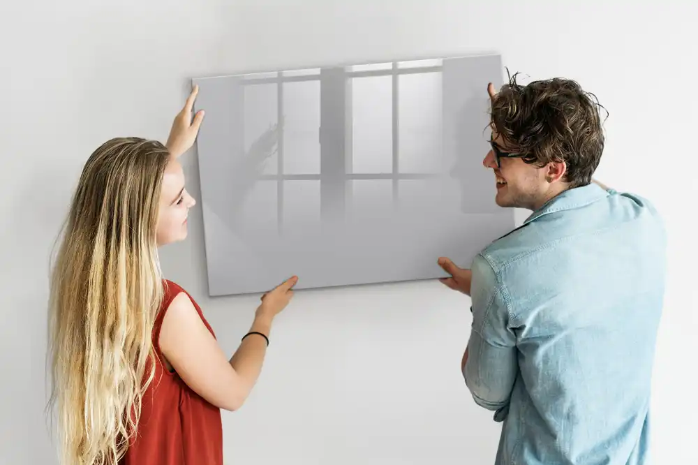 Tableau blanc magnétique effaçable à sec gris clair