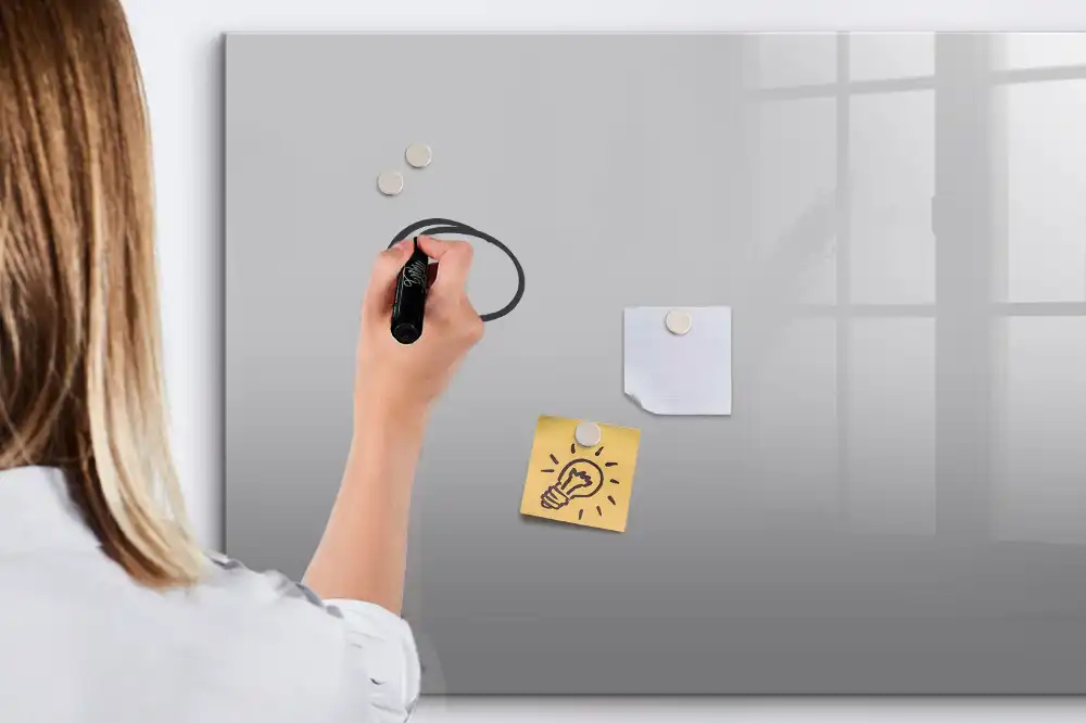 Tableau blanc magnétique effaçable à sec gris clair