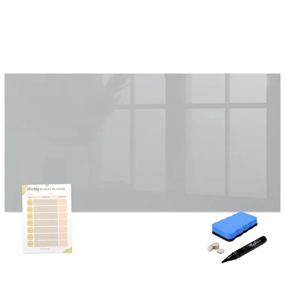 Tableau blanc magnétique effaçable à sec gris clair