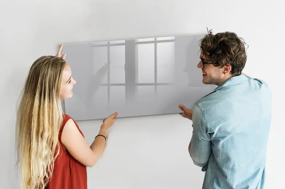 Tableau blanc magnétique effaçable à sec gris clair