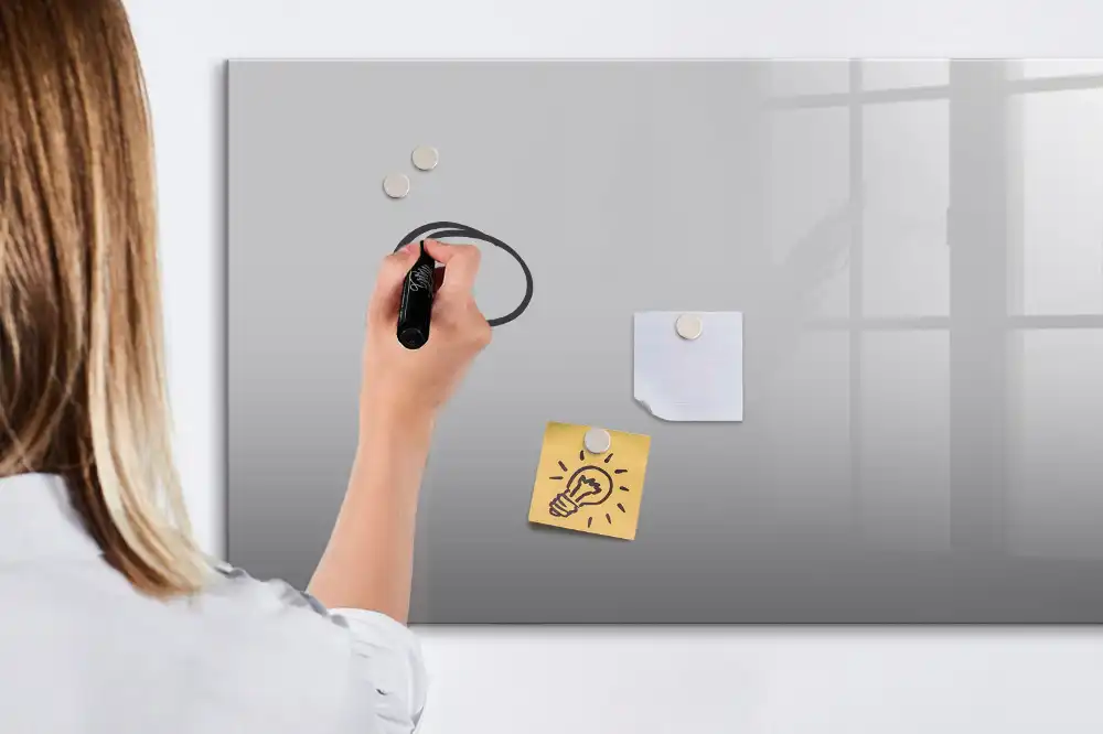 Tableau blanc magnétique effaçable à sec gris clair
